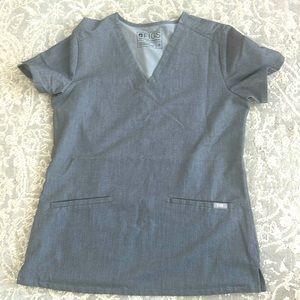 Grey XS FIGS scrub top